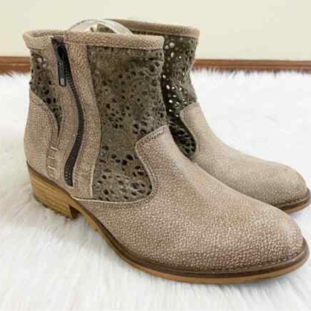 Musse & Cloud Leather Ankle Booties Boots Shoes 8 Garnet Hill